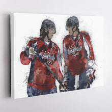 Load image into Gallery viewer, Alex Ovechkin & Nicklas Backstrom Canvas Art – Washington Capitals Wall Decor