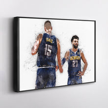 Load image into Gallery viewer, Nikola Jokic & Jamal Murray Canvas Art – Denver Nuggets Wall Decor