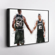 Load image into Gallery viewer, Tim Duncan & David Robinson Canvas Art – San Antonio Spurs Wall Decor
