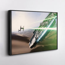 Load image into Gallery viewer, Star Wars Millennium Falcon Tie Fighter Canvas Art - The Force Awakens