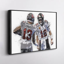 Load image into Gallery viewer, Mike Evans & Tom Brady Canvas Art – Tampa Bay Buccaneers Wall Decor