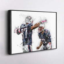 Load image into Gallery viewer, Tom Brady & Rob Gronkowski Canvas Art – New England Patriots Wall Decor