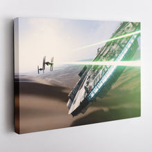 Load image into Gallery viewer, Star Wars Millennium Falcon Tie Fighter Canvas Art - The Force Awakens