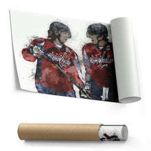 Load image into Gallery viewer, Alex Ovechkin & Nicklas Backstrom Canvas Art – Washington Capitals Wall Decor
