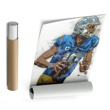 Load image into Gallery viewer, Justin Herbert Canvas Art – Los Angeles Chargers Wall Decor