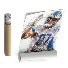 Load image into Gallery viewer, Aidan Hutchinson Canvas Art – Detroit Lions Wall Decor