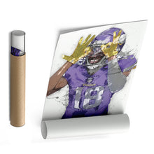 Load image into Gallery viewer, Justin Jefferson Canvas Art – Minnesota Vikings Wall Decor