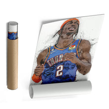 Load image into Gallery viewer, Shai Gilgeous-Alexander Canvas Art – Oklahoma City Thunder Wall Decor
