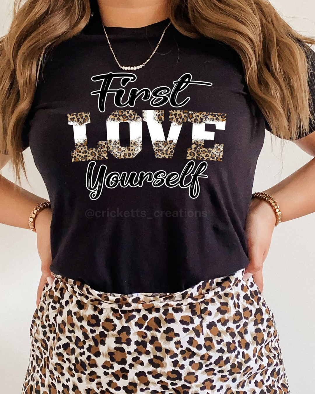 First Love Yourself Leopard Print Shirt