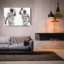 Load image into Gallery viewer, Yordan Alvarez &amp; Jose Altuve Canvas Art – Houston Astros Wall Decor
