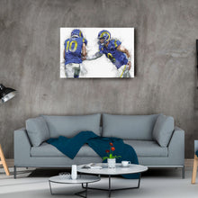 Load image into Gallery viewer, Cooper Kupp &amp; Matthew Stafford Canvas Art – Los Angeles Rams Wall Decor
