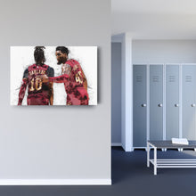 Load image into Gallery viewer, Donovan Mitchell &amp; Darius Garland Canvas Art – Cleveland Cavaliers Wall Decor
