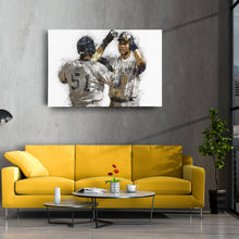 Load image into Gallery viewer, Derek Jeter &amp; Bernie Williams Canvas Art – New York Yankees Wall Decor

