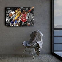 Load image into Gallery viewer, Michael Jordan &amp; Magic Johnson Canvas – Bulls Lakers Basketball Wall Art for Home
