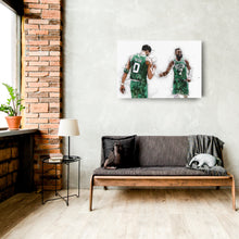 Load image into Gallery viewer, Jaylen Brown &amp; Jayson Tatum Canvas Art – Boston Celtics Wall Decor
