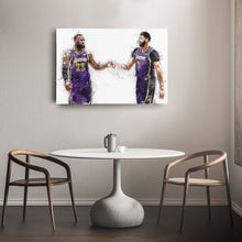 Load image into Gallery viewer, LeBron James &amp; Anthony Davis Canvas Art – Los Angeles Lakers Wall Decor
