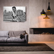 Load image into Gallery viewer, Muhammad Ali Punch Canvas – Black &amp; White Boxing Wall Art for Man Cave
