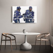 Load image into Gallery viewer, Brayden Point &amp; Nikita Kucherov Canvas Art – Tampa Bay Lightning Wall Decor
