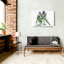 Load image into Gallery viewer, DK Metcalf &amp; Tyler Lockett Canvas Art – Seattle Seahawks Wall Decor
