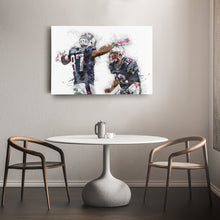 Load image into Gallery viewer, Tom Brady &amp; Rob Gronkowski Canvas Art – New England Patriots Wall Decor
