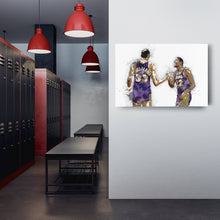 Load image into Gallery viewer, Magic Johnson &amp; Kareem Abdul-Jabbar Canvas Art – Los Angeles Lakers Wall Decor
