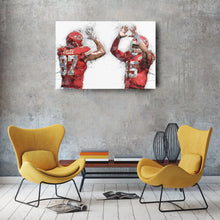 Load image into Gallery viewer, Patrick Mahomes &amp; Travis Kelce Canvas Art – Kansas City Chiefs Wall Decor
