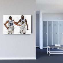 Load image into Gallery viewer, Stephen Curry &amp; Kevin Durant Canvas Art – Golden State Warriors Wall Decor
