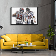 Load image into Gallery viewer, Mike Evans &amp; Tom Brady Canvas Art – Tampa Bay Buccaneers Wall Decor
