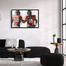 Load image into Gallery viewer, Peyton Manning &amp; Demaryius Thomas Canvas Art – Denver Broncos Wall Decor
