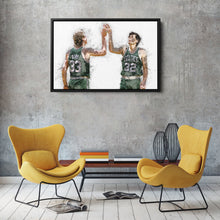 Load image into Gallery viewer, Larry Bird &amp; Kevin McHale Canvas Art – Boston Celtics Wall Decor
