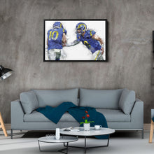 Load image into Gallery viewer, Cooper Kupp &amp; Matthew Stafford Canvas Art – Los Angeles Rams Wall Decor
