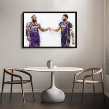 Load image into Gallery viewer, LeBron James &amp; Anthony Davis Canvas Art – Los Angeles Lakers Wall Decor
