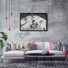 Load image into Gallery viewer, Ja Morant Canvas Art – Dunk Attempt Over Davis Wall Decor

