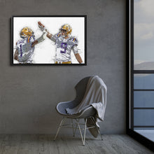 Load image into Gallery viewer, Joe Burrow &amp; Ja&#39;Marr Chase Canvas Art – LSU Tigers Wall Decor
