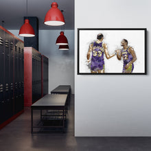 Load image into Gallery viewer, Magic Johnson &amp; Kareem Abdul-Jabbar Canvas Art – Los Angeles Lakers Wall Decor
