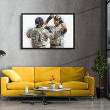 Load image into Gallery viewer, Derek Jeter &amp; Bernie Williams Canvas Art – New York Yankees Wall Decor
