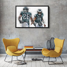 Load image into Gallery viewer, Jalen Hurts &amp; Saquon Barkley Canvas Art – Philadelphia Eagles Wall Art
