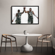 Load image into Gallery viewer, Giannis Antetokounmpo &amp; Damian Lillard Canvas Art – Milwaukee Bucks Wall Decor
