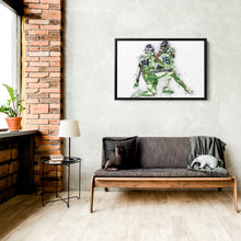 Load image into Gallery viewer, DK Metcalf &amp; Tyler Lockett Canvas Art – Seattle Seahawks Wall Decor
