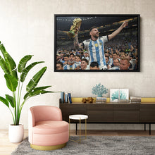 Load image into Gallery viewer, Lionel Messi World Cup Celebration Canvas Art - Soccer Wall Decor Poster
