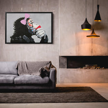 Load image into Gallery viewer, Banksy Female DJ Canvas – Street Art for Modern Wall Decor

