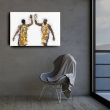 Load image into Gallery viewer, Kobe Bryant &amp; Shaquille O&#39;Neal Canvas Art – Los Angeles Lakers Wall Decor
