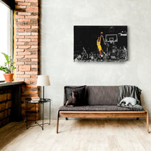 Load image into Gallery viewer, Kobe Bryant Lakers Buzzer Beater vs Miami Heat Canvas Wall Art Decor - NBA Iconic Art

