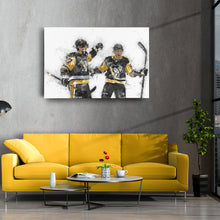 Load image into Gallery viewer, Sidney Crosby &amp; Jake Guentzel Canvas Art – Pittsburgh Penguins Wall Decor

