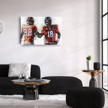 Load image into Gallery viewer, Peyton Manning &amp; Demaryius Thomas Canvas Art – Denver Broncos Wall Decor
