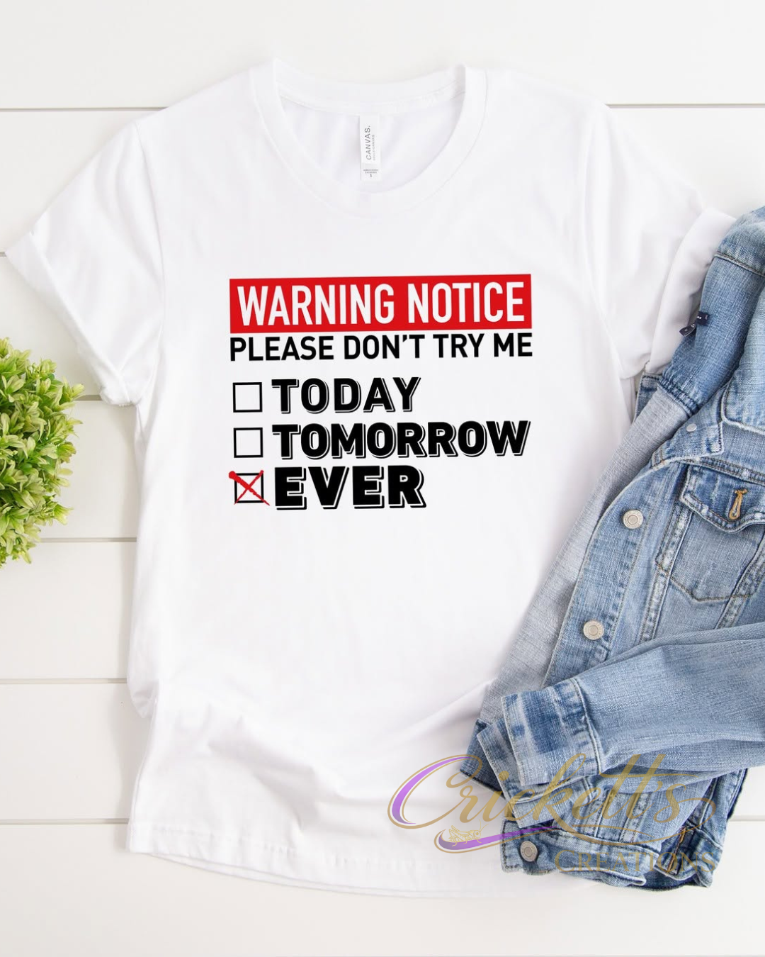 Warning Notice: Please Don’t Try Me Shirt