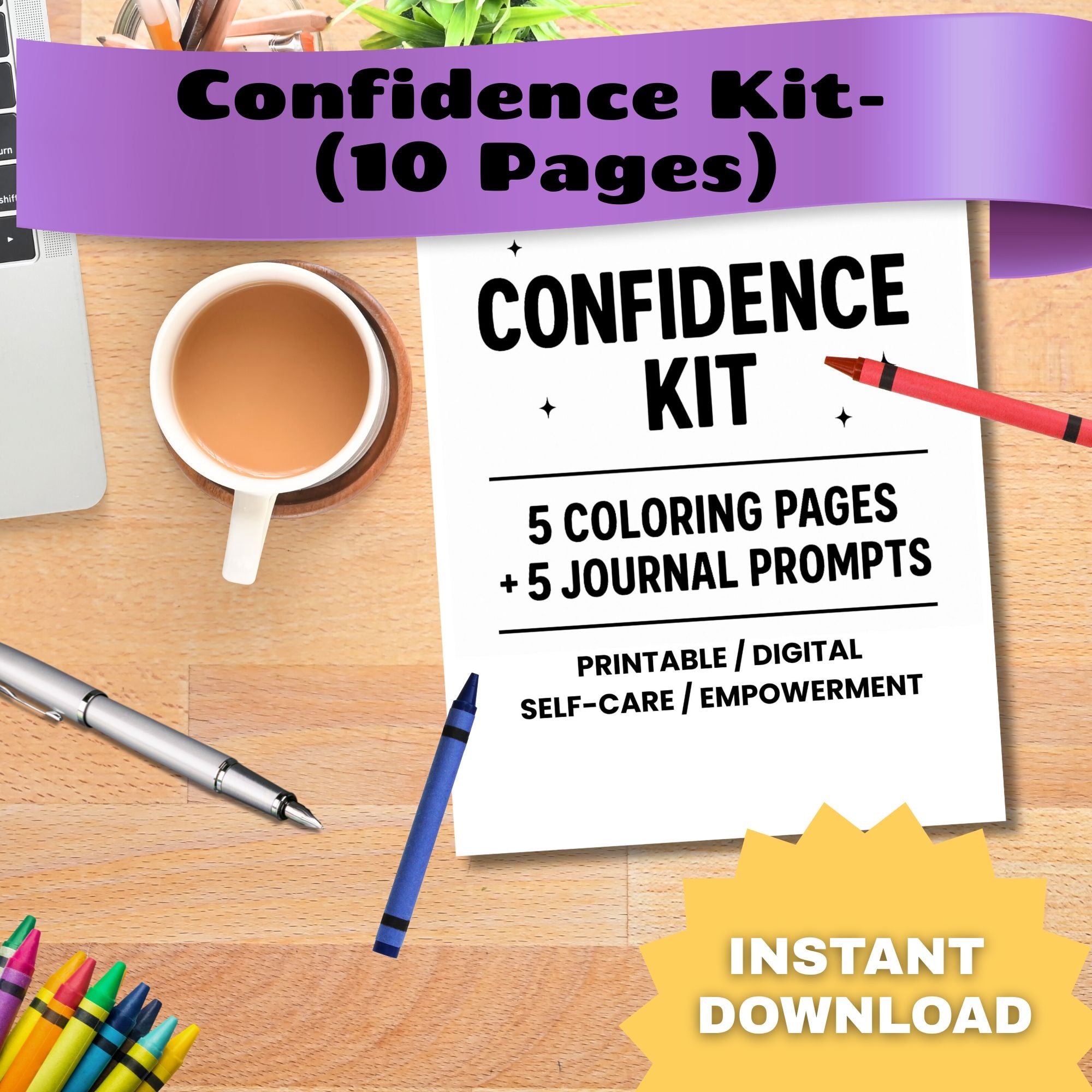 Confidence Kit - Printable Self-Care & Empowerment Bundle (Digital Download)