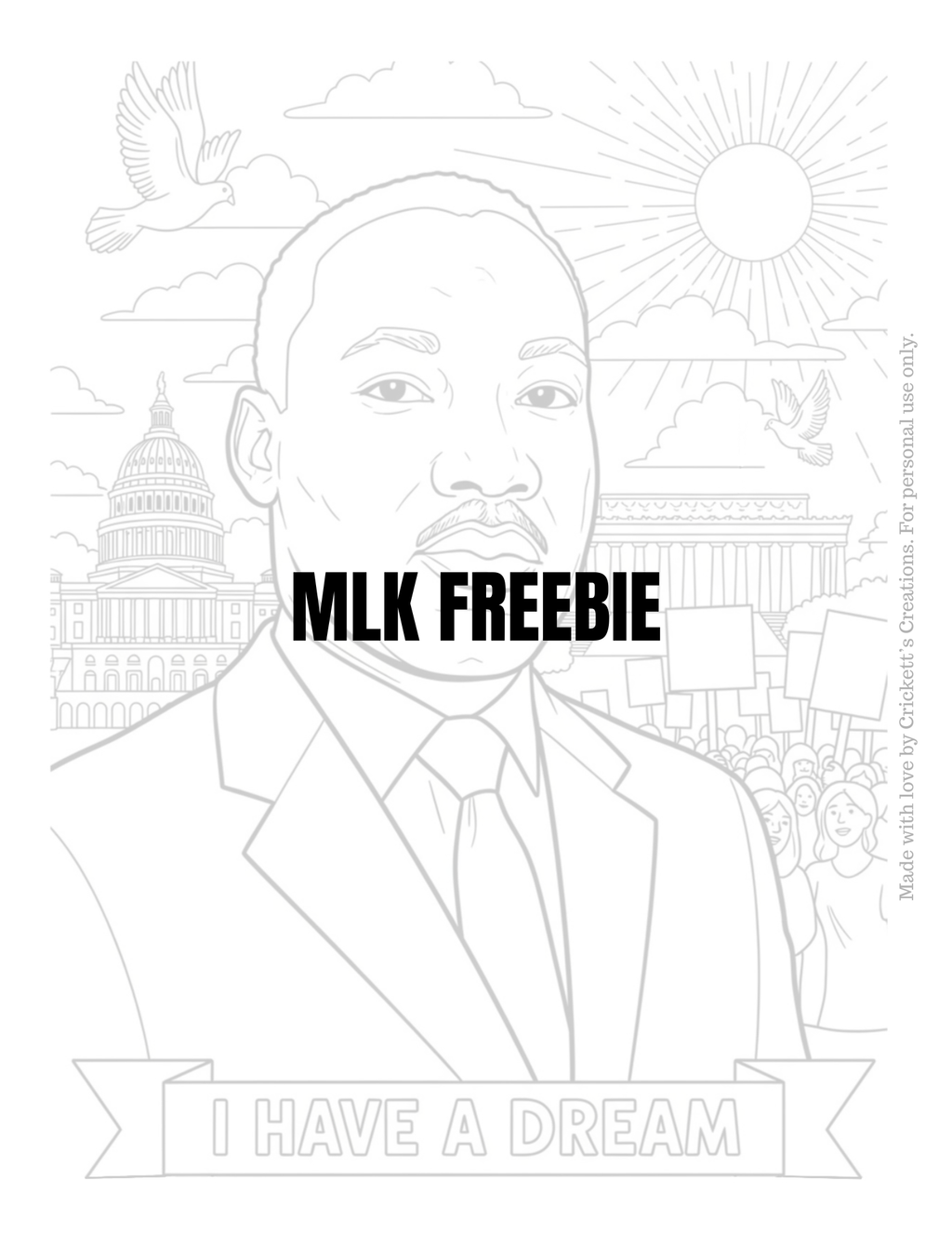 Free MLK Coloring Page Bundle – The Dream & The Legacy