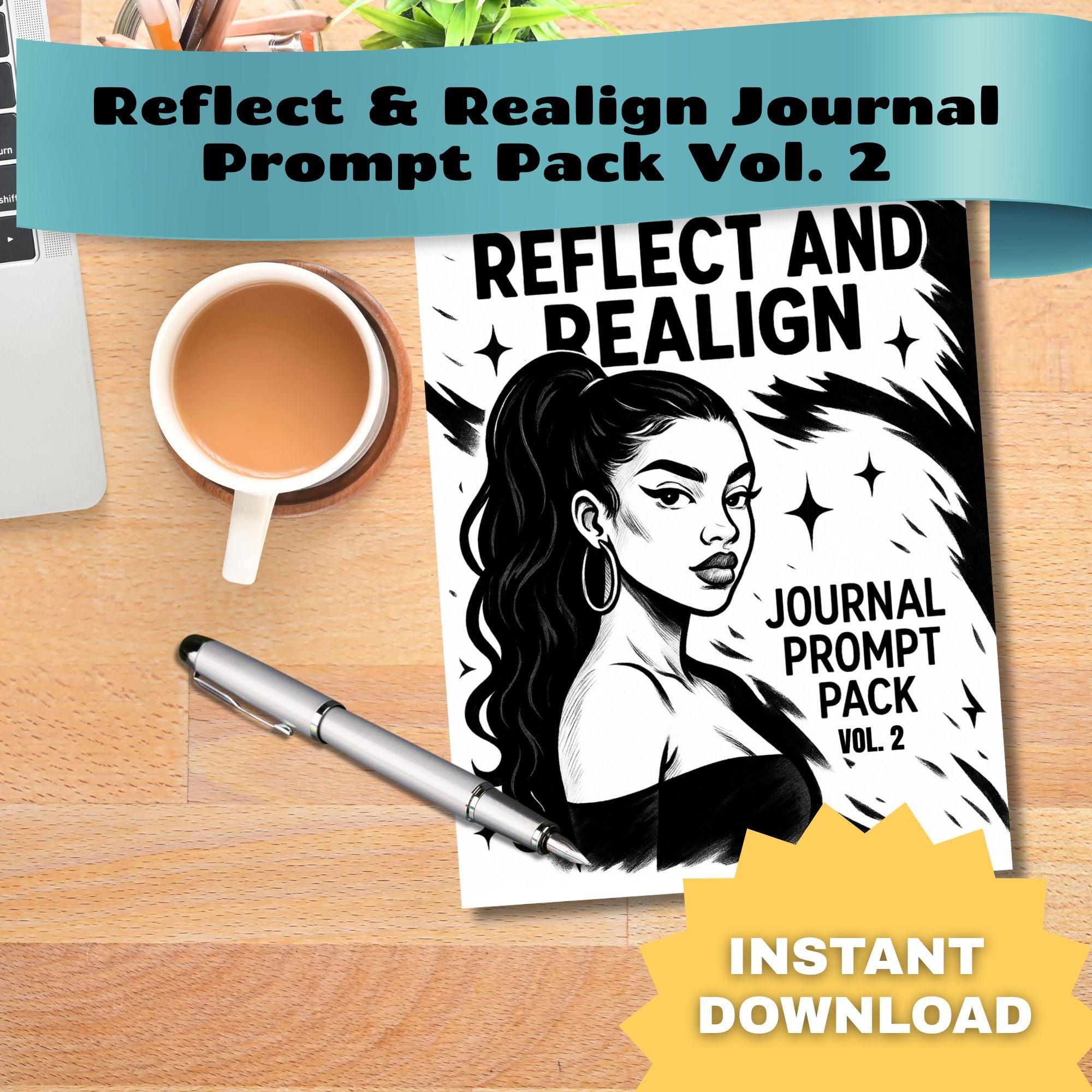 Reflect and Realign: Journal Prompt Pack Volume 2 – Edgy Glow-Up Edition (Digital Download)