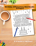 Birthday Affirmation Coloring Pages – Mini Pack (Digital Download)